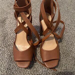 Brown Strappy Heeled Sandals